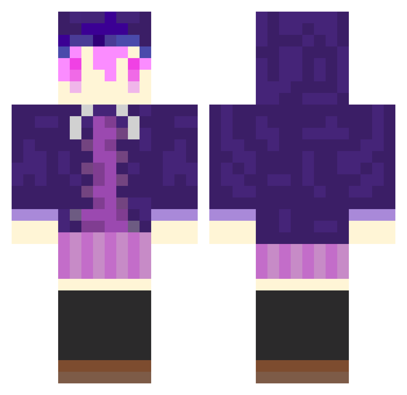 R0B0_Ch4n Minecraft skin, front and back view