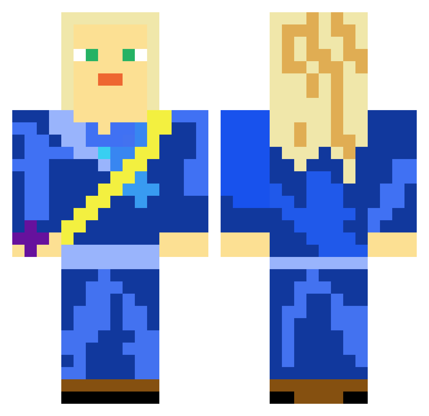 wax55555 Minecraft skin, front and back view
