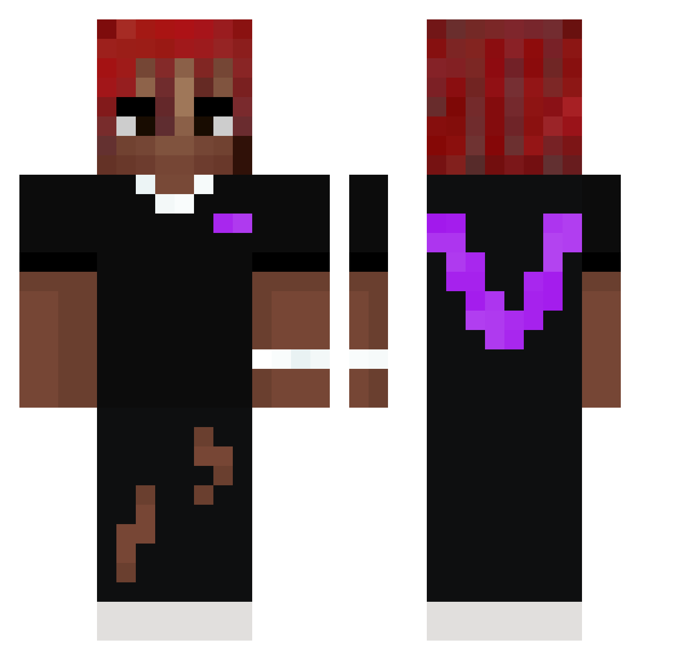 NegativeQuake Minecraft skin, front and back view
