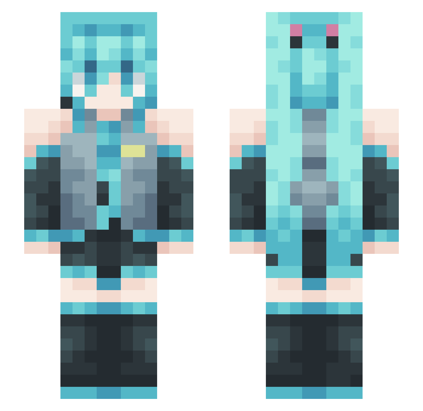 Smurf83 Minecraft skin, front and back view