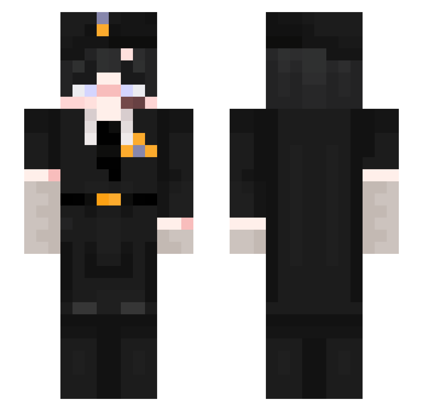 Louis88102 Minecraft skin, front and back view
