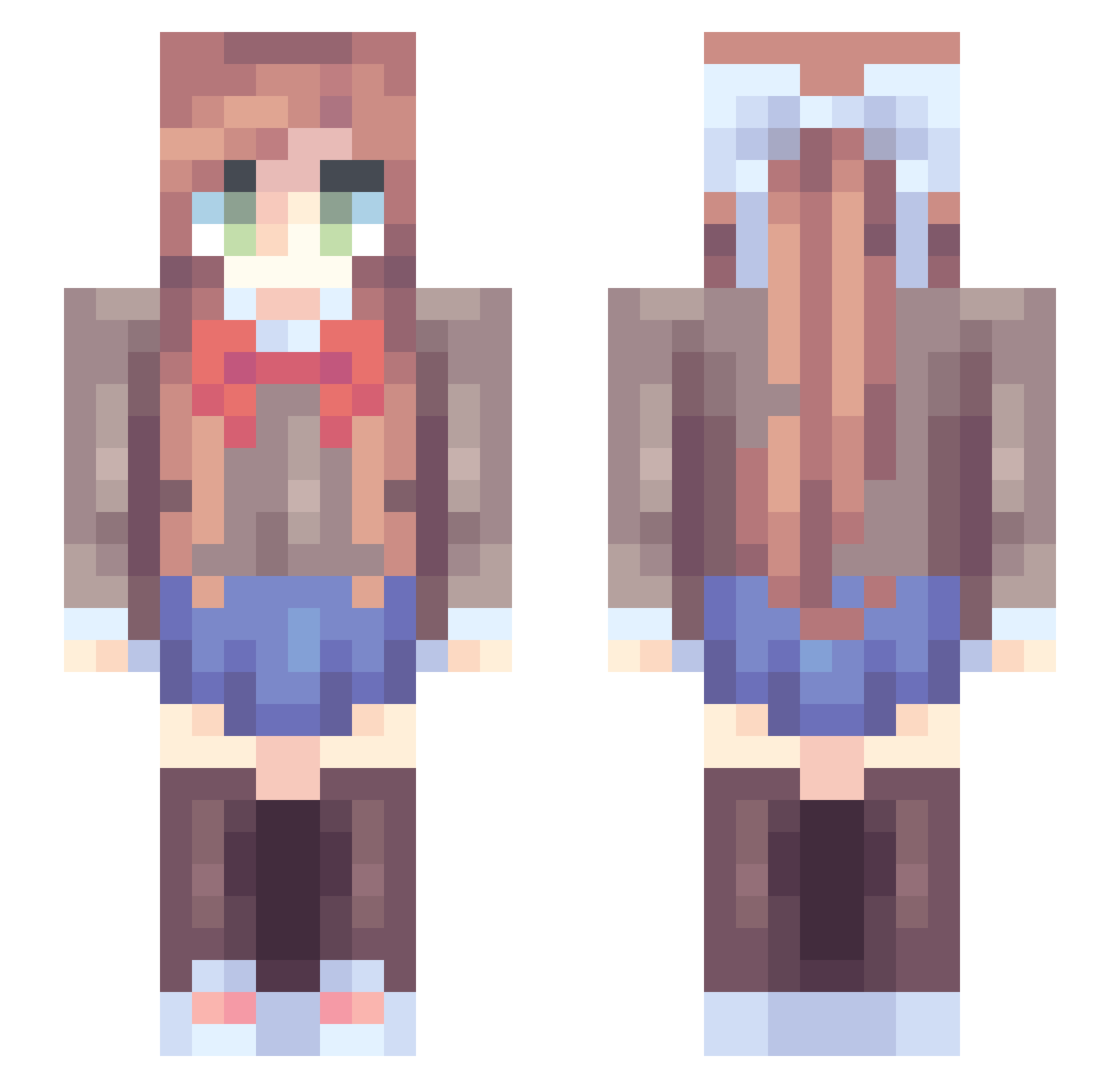 XGF2333 Minecraft skin, front and back view