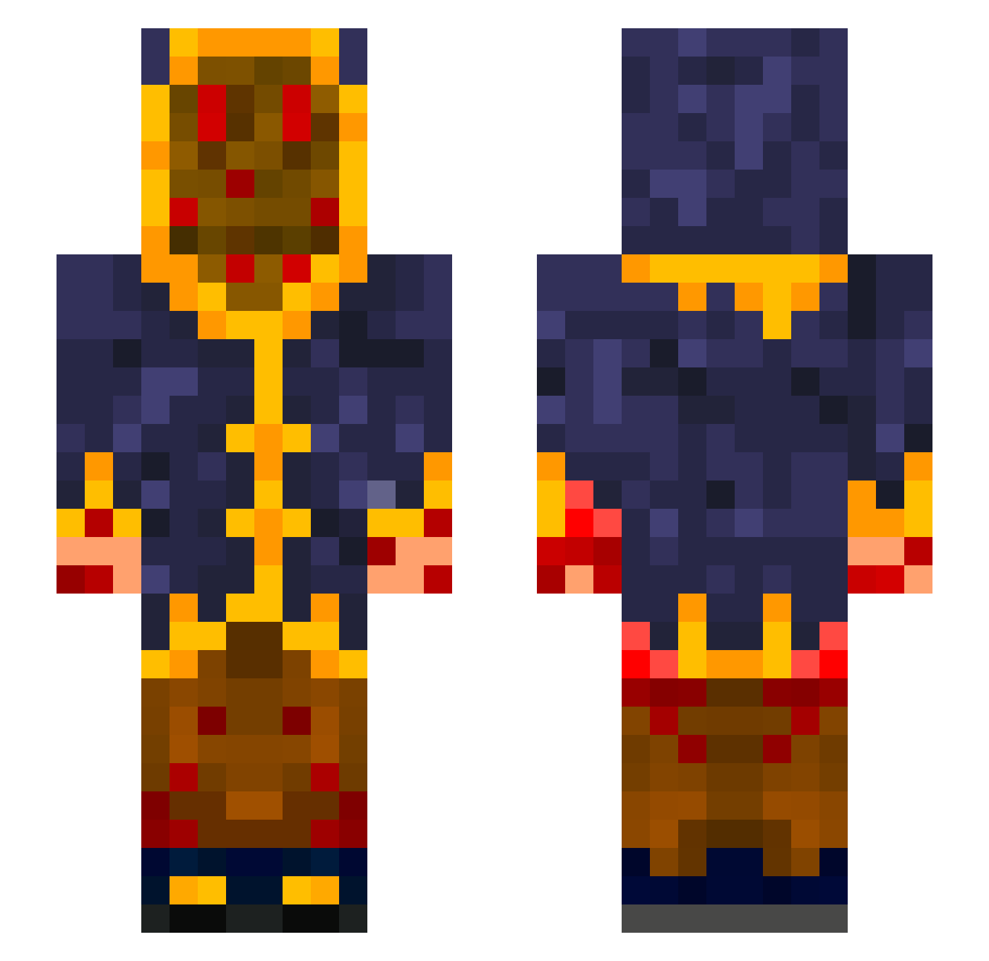 RqpeSerie Minecraft skin, front and back view
