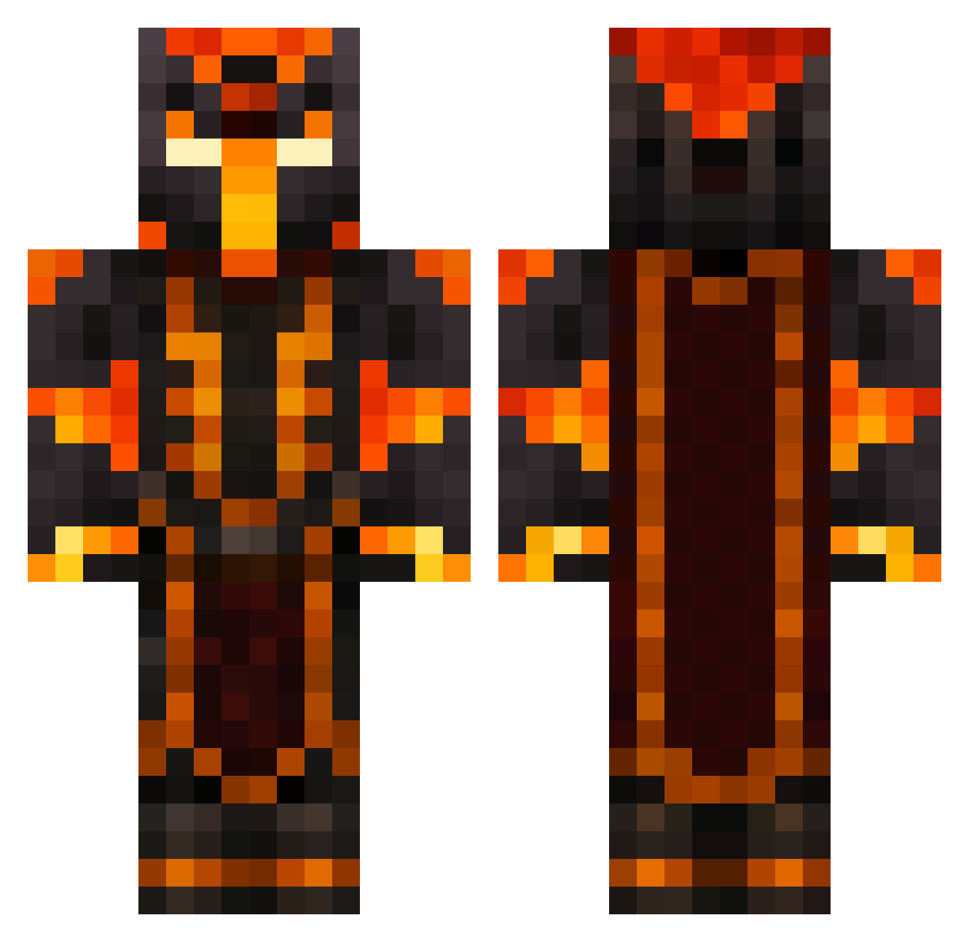 berzzerker Minecraft skin, front and back view