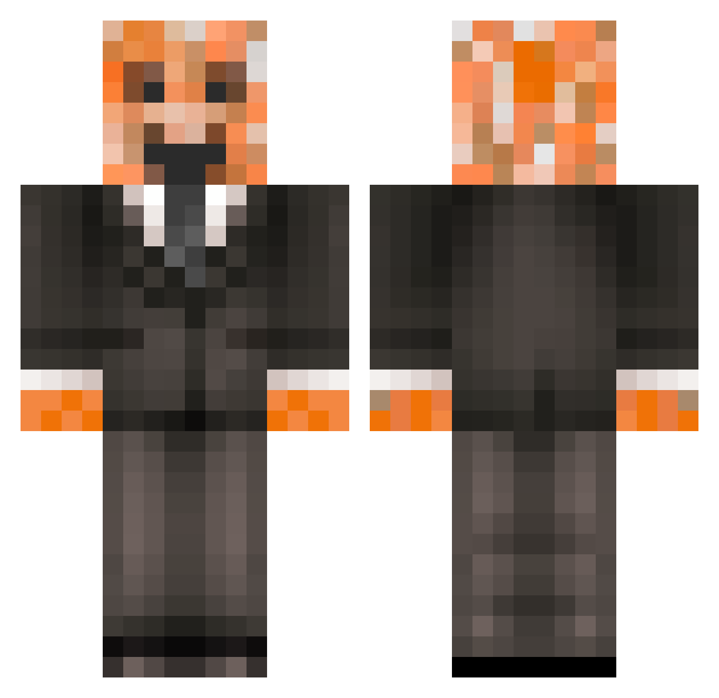 vyrha Minecraft skin, front and back view