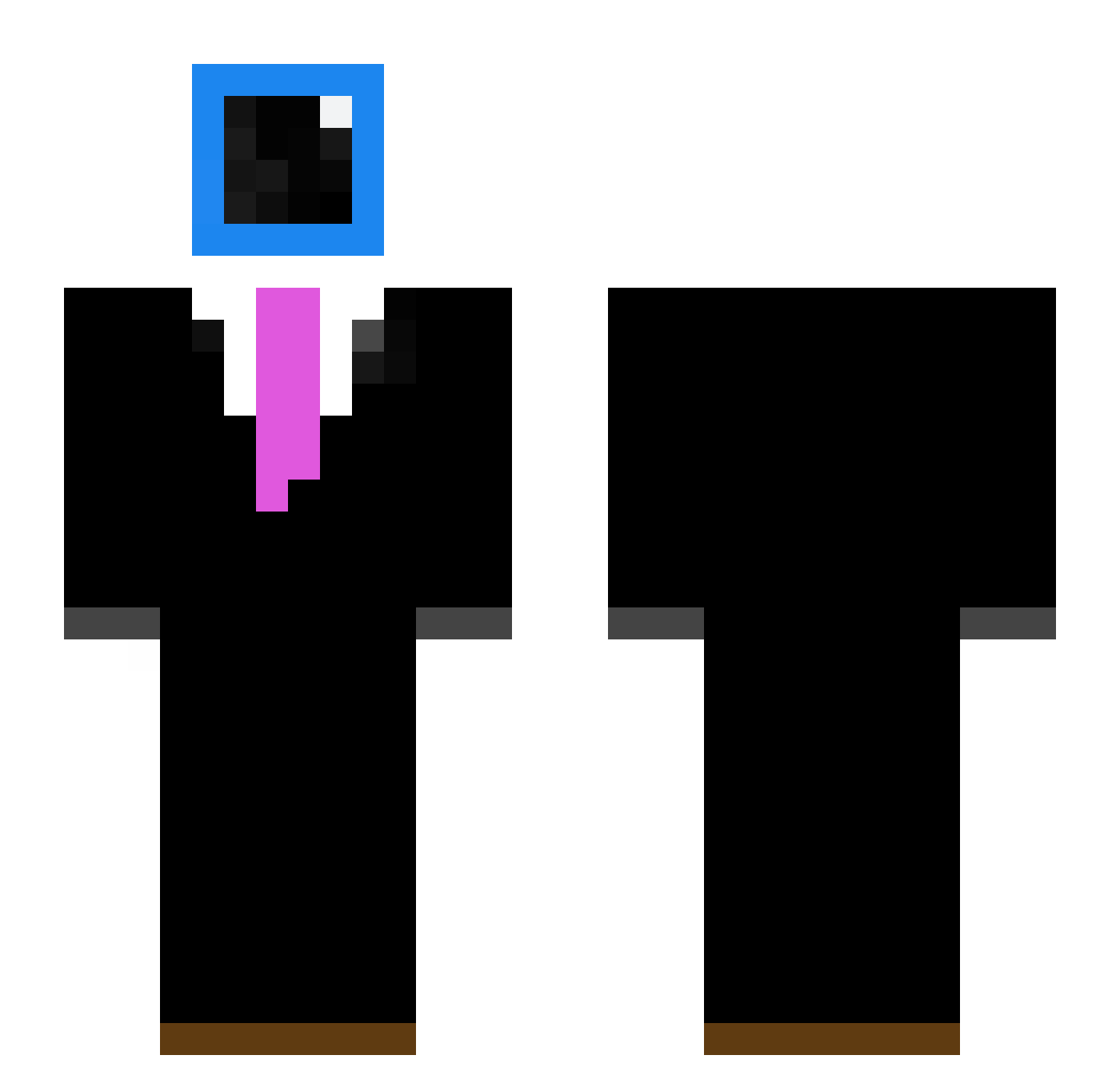 WoodyDragon Minecraft skin, front and back view