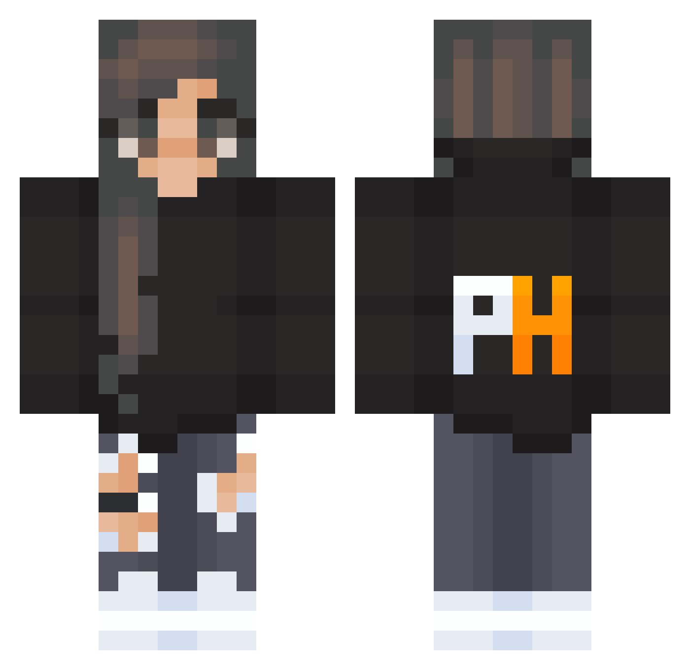 xRiunka Minecraft skin, front and back view