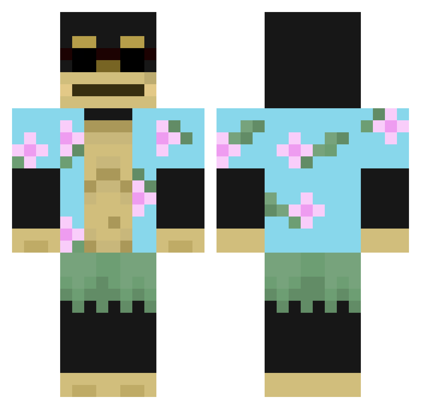 Goribba Minecraft skin, front and back view