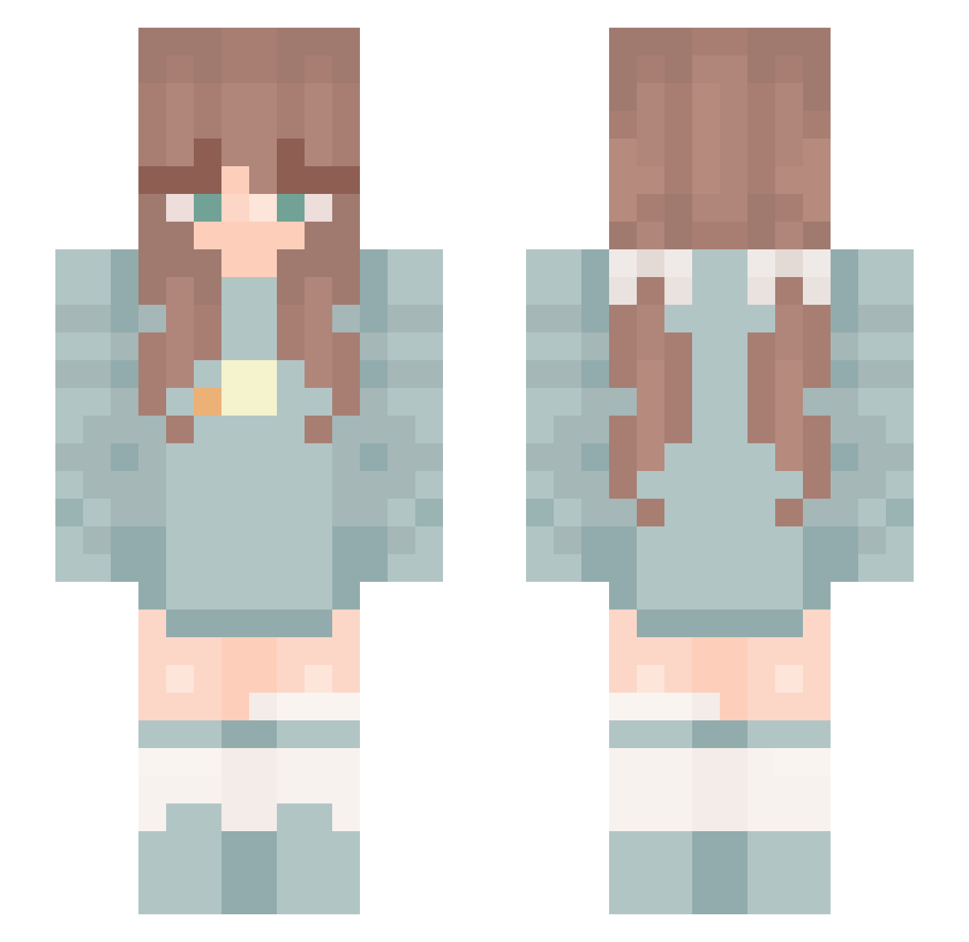 Zake666 Minecraft skin, front and back view