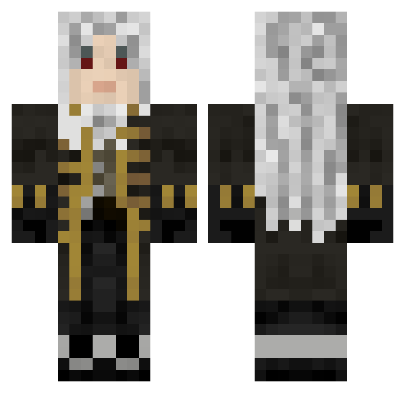 Valouuup Minecraft skin, front and back view