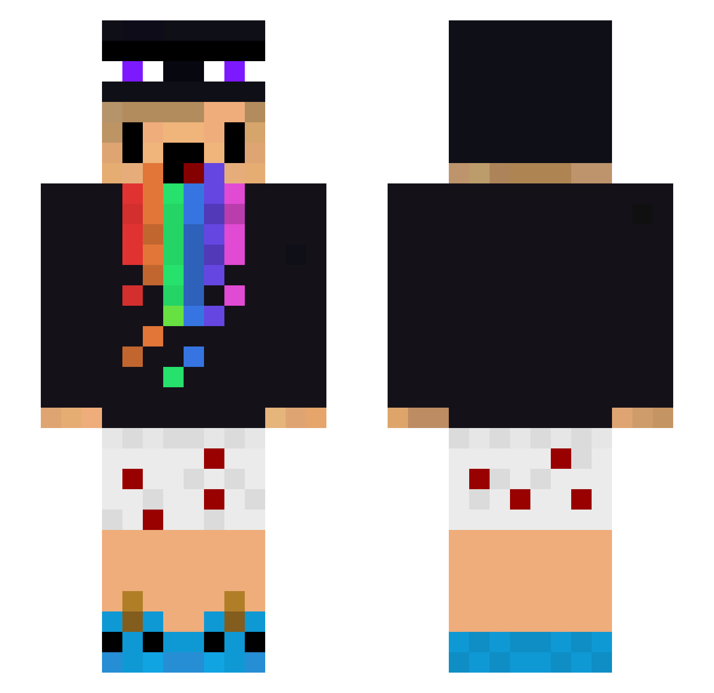 Arike Minecraft skin, front and back view