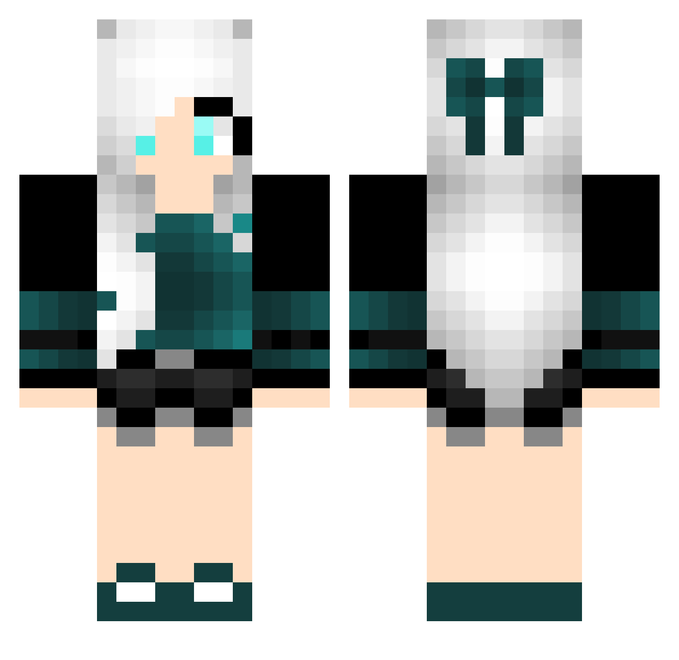 Sle3pyBee Minecraft skin, front and back view
