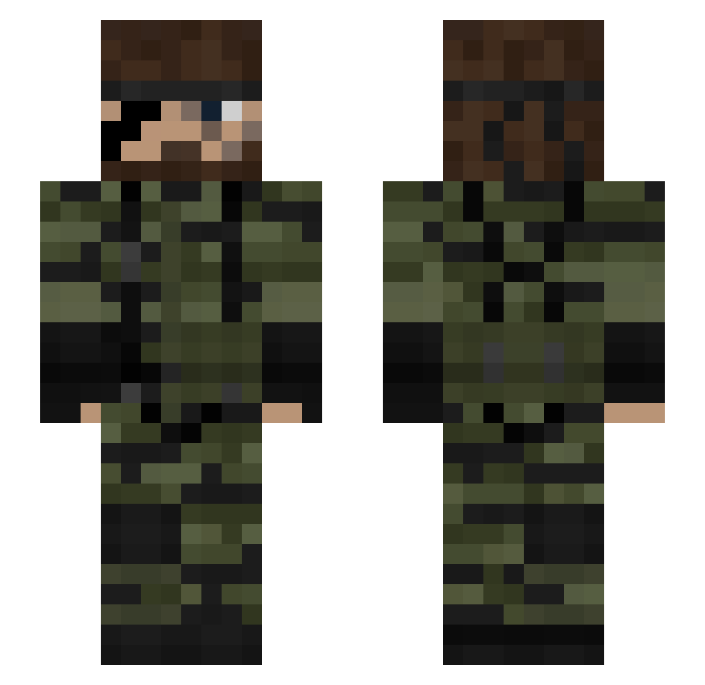 Jensminecrafter Minecraft skin, front and back view