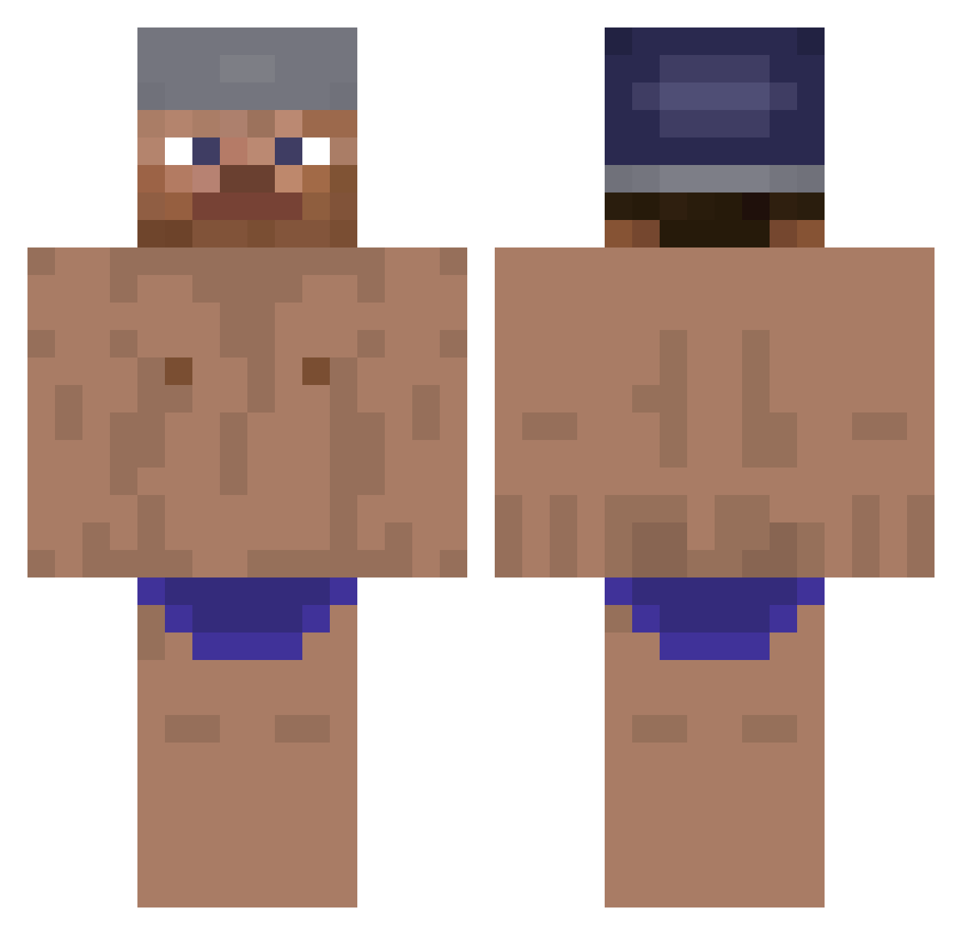 Danoobe Minecraft skin, front and back view