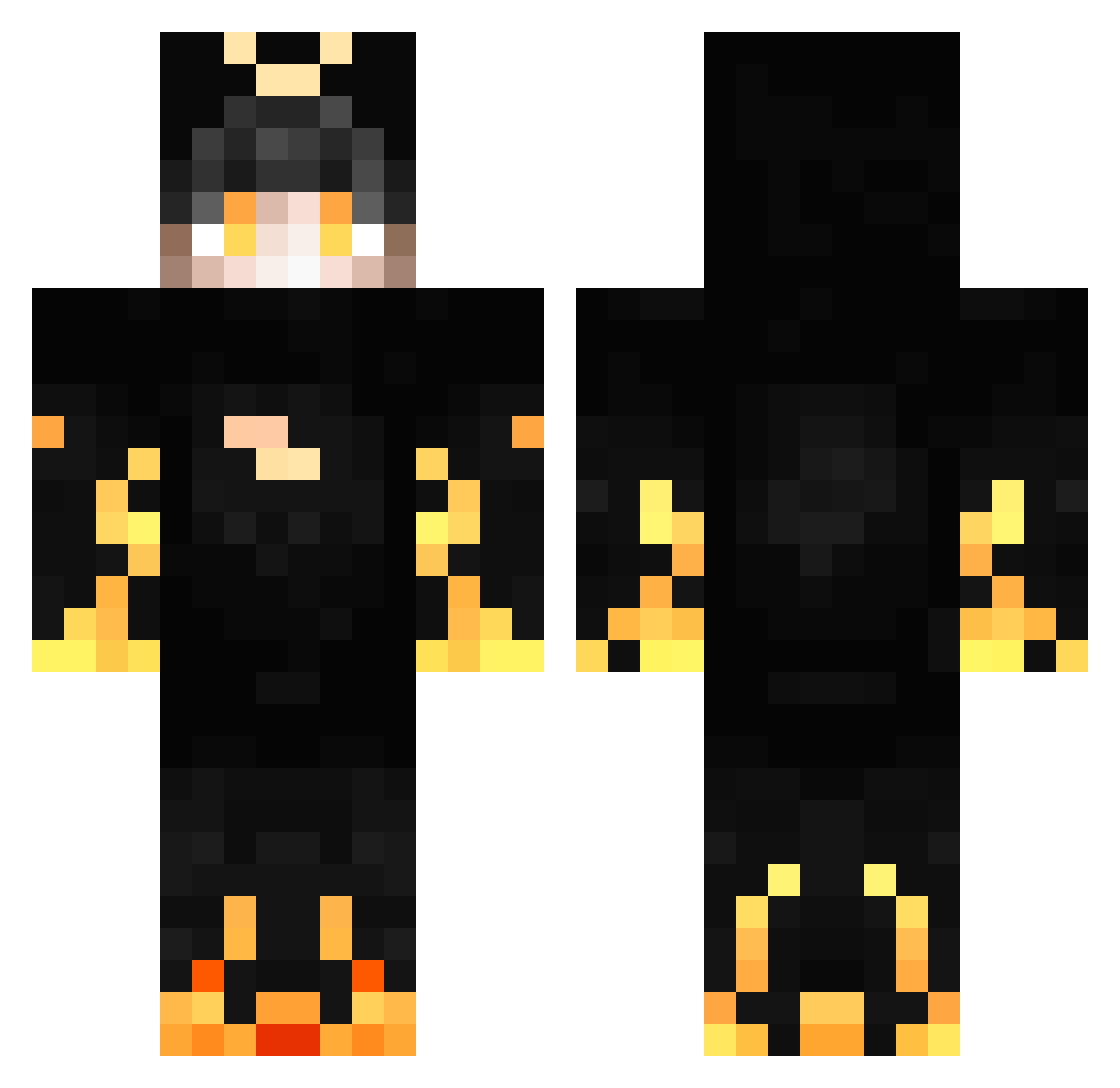 Showmaker1337 Minecraft skin, front and back view