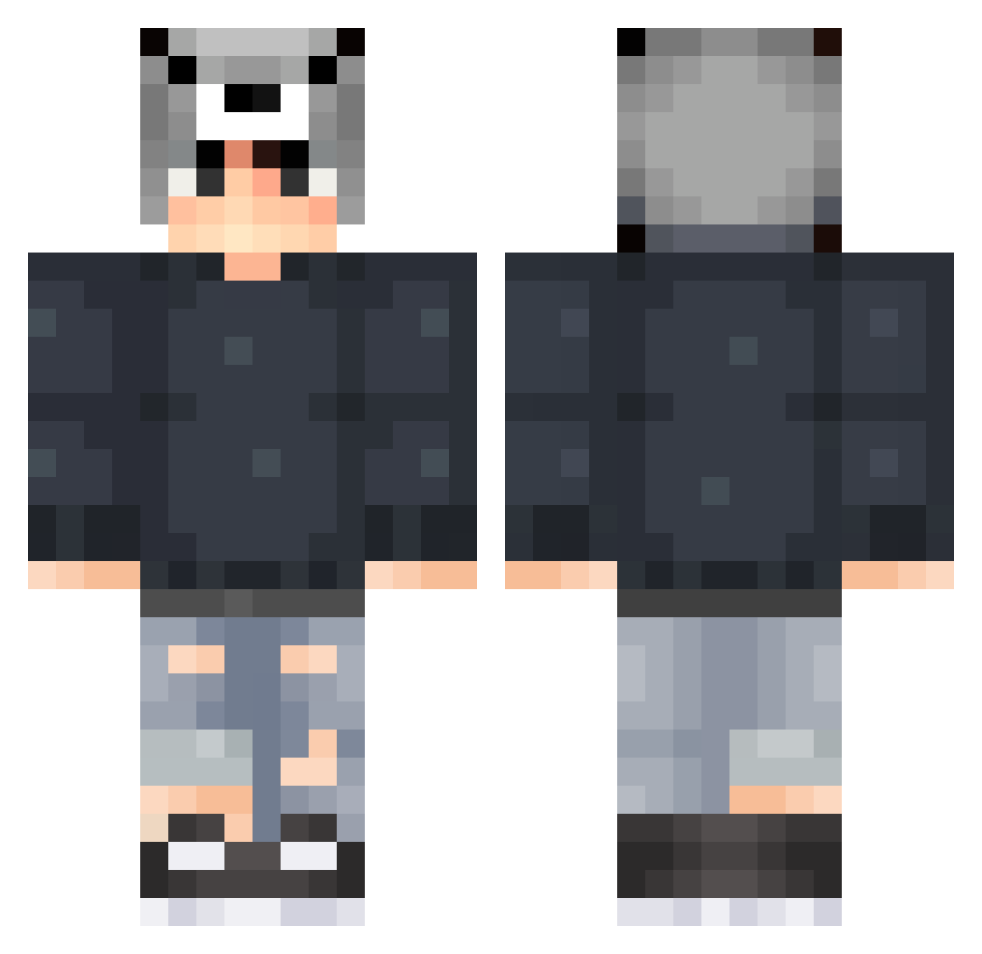 ZyloksHD Minecraft skin, front and back view