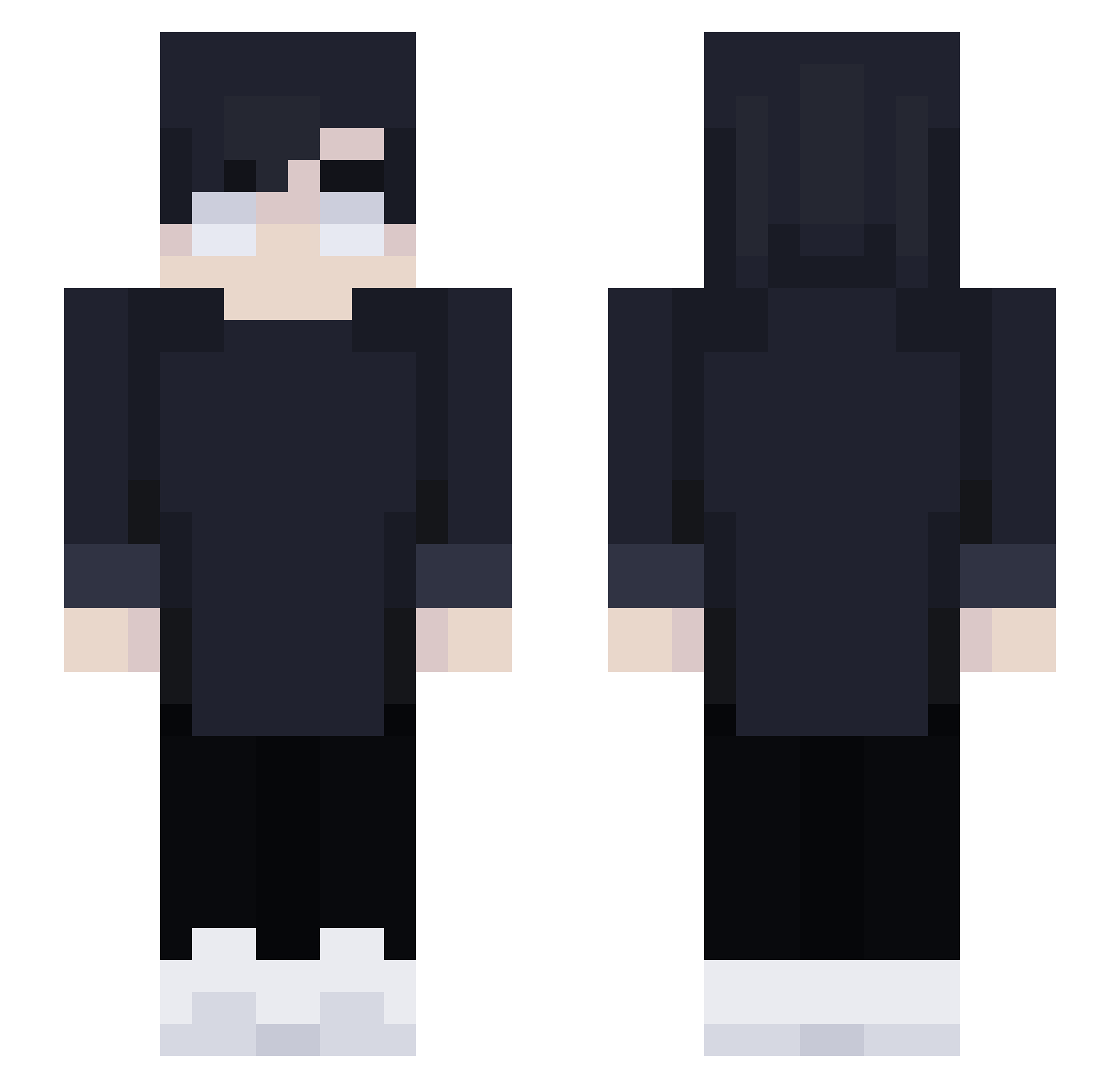 SpiritualFoxYT Minecraft skin, front and back view