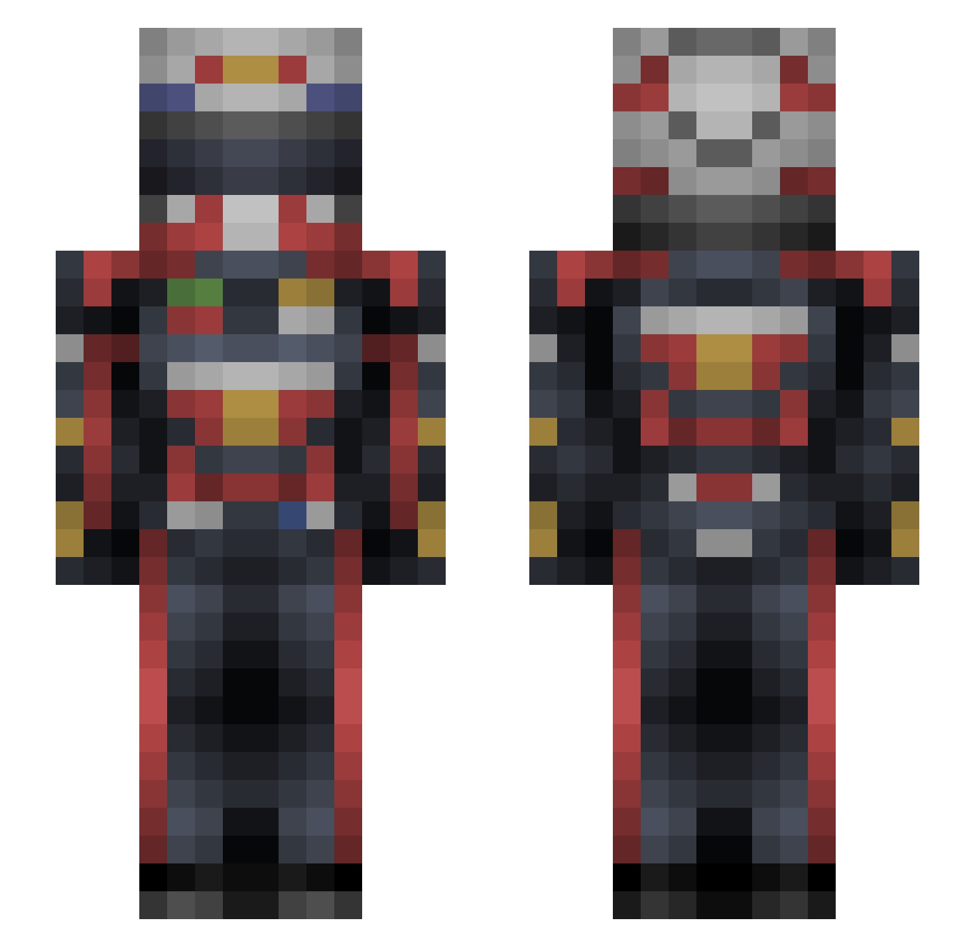 nihunter2490 Minecraft skin, front and back view