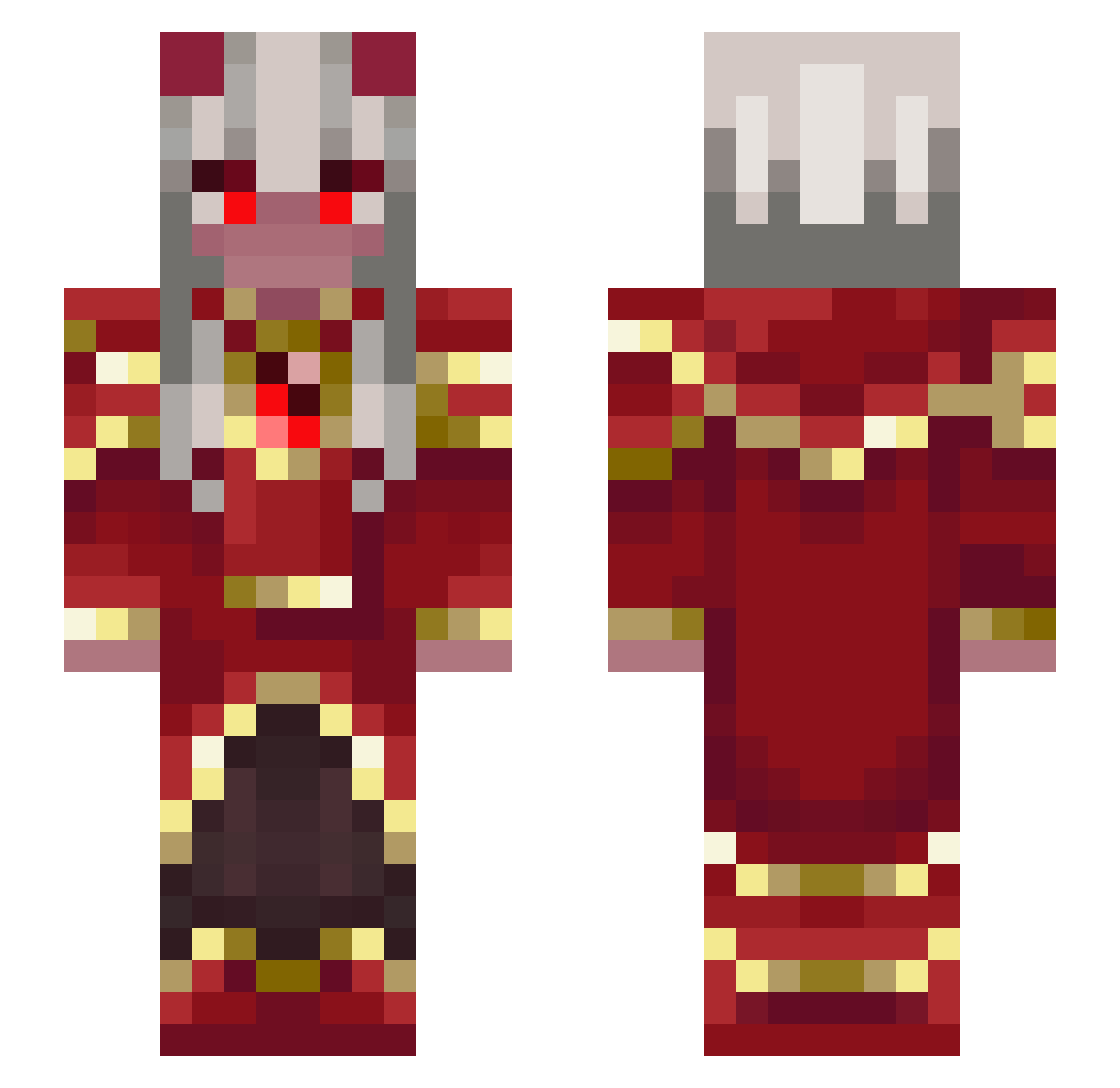 Plalanta Minecraft skin, front and back view