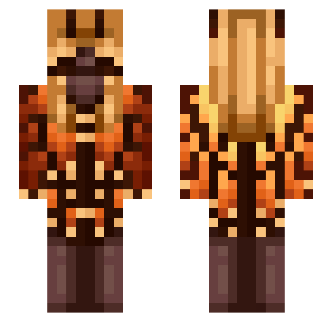 heilan Minecraft skin, front and back view