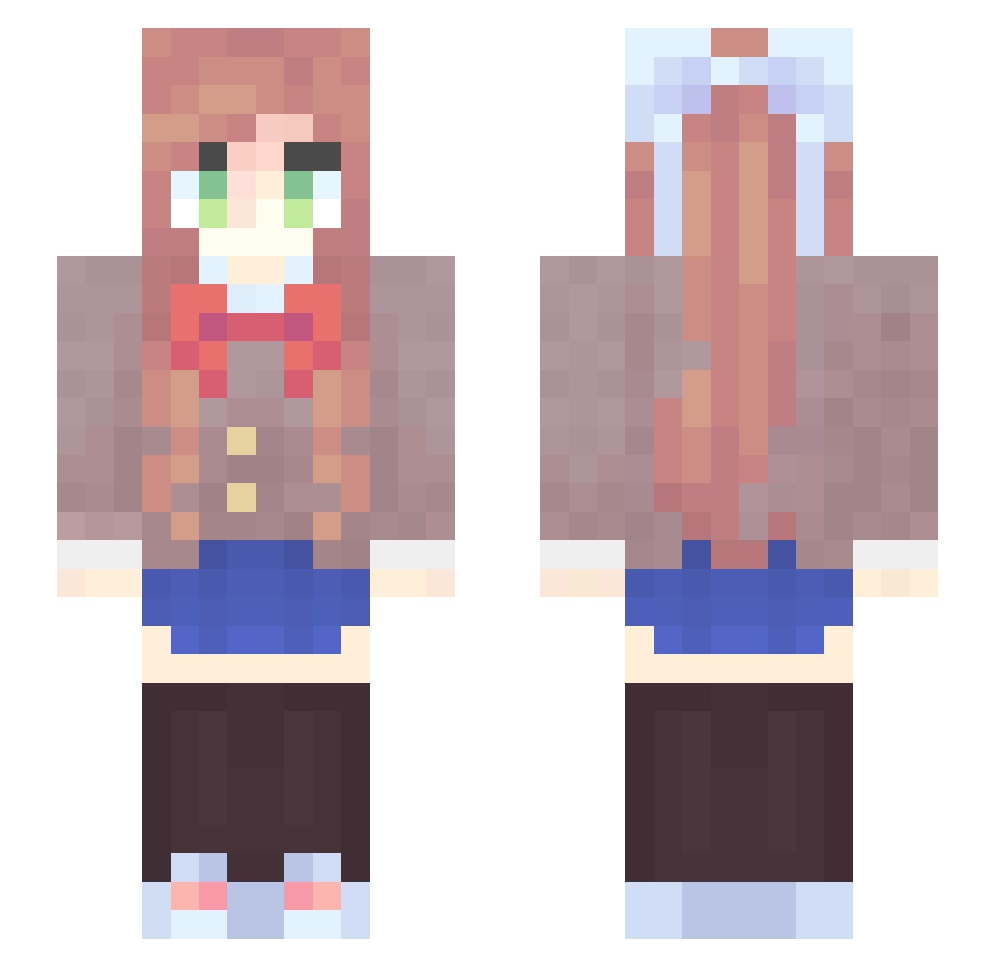 nerdgeL Minecraft skin, front and back view