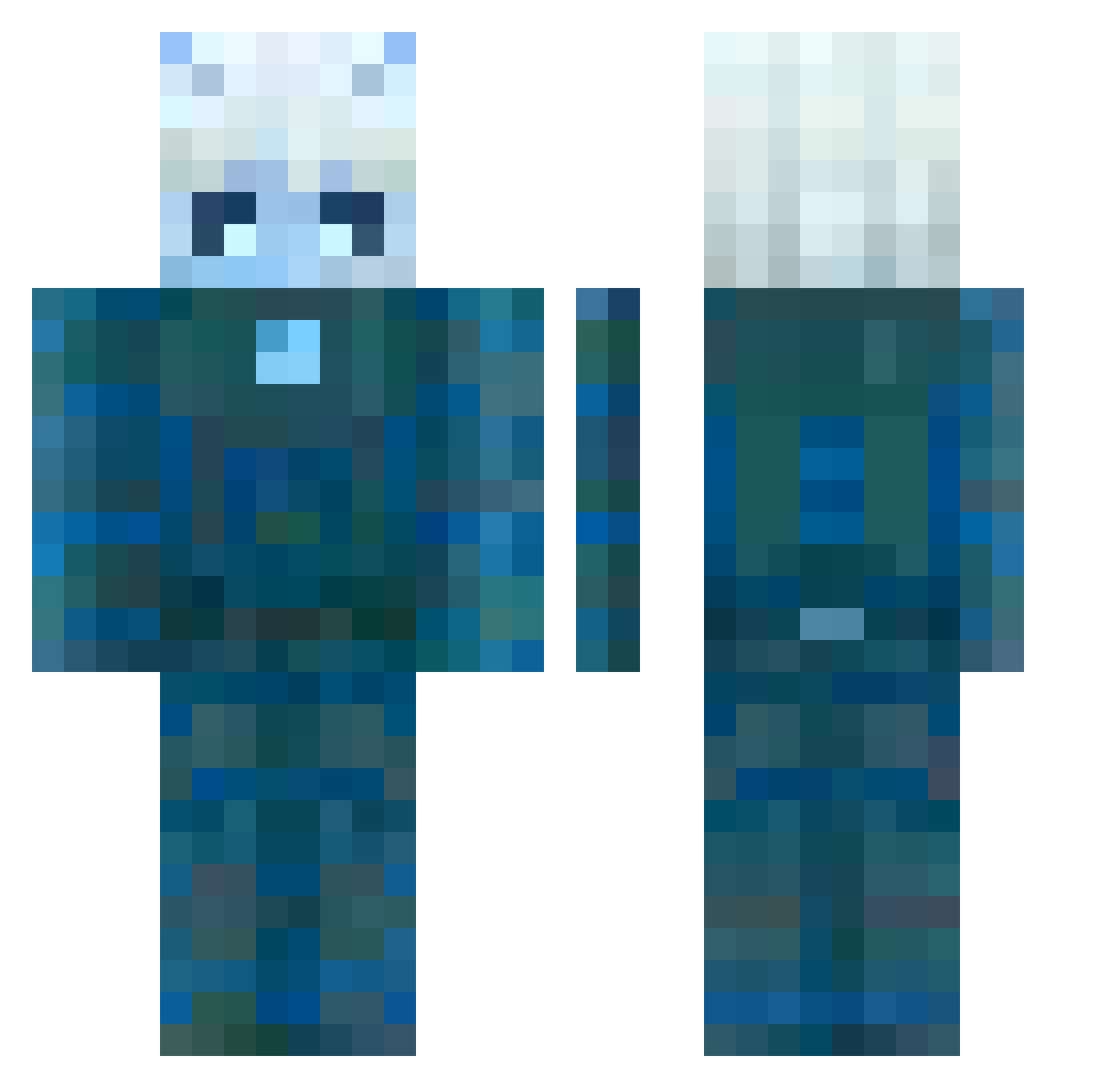 M1ke2 Minecraft skin, front and back view