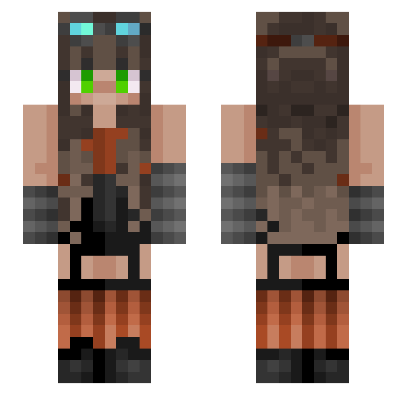 xxFleurrr Minecraft skin, front and back view