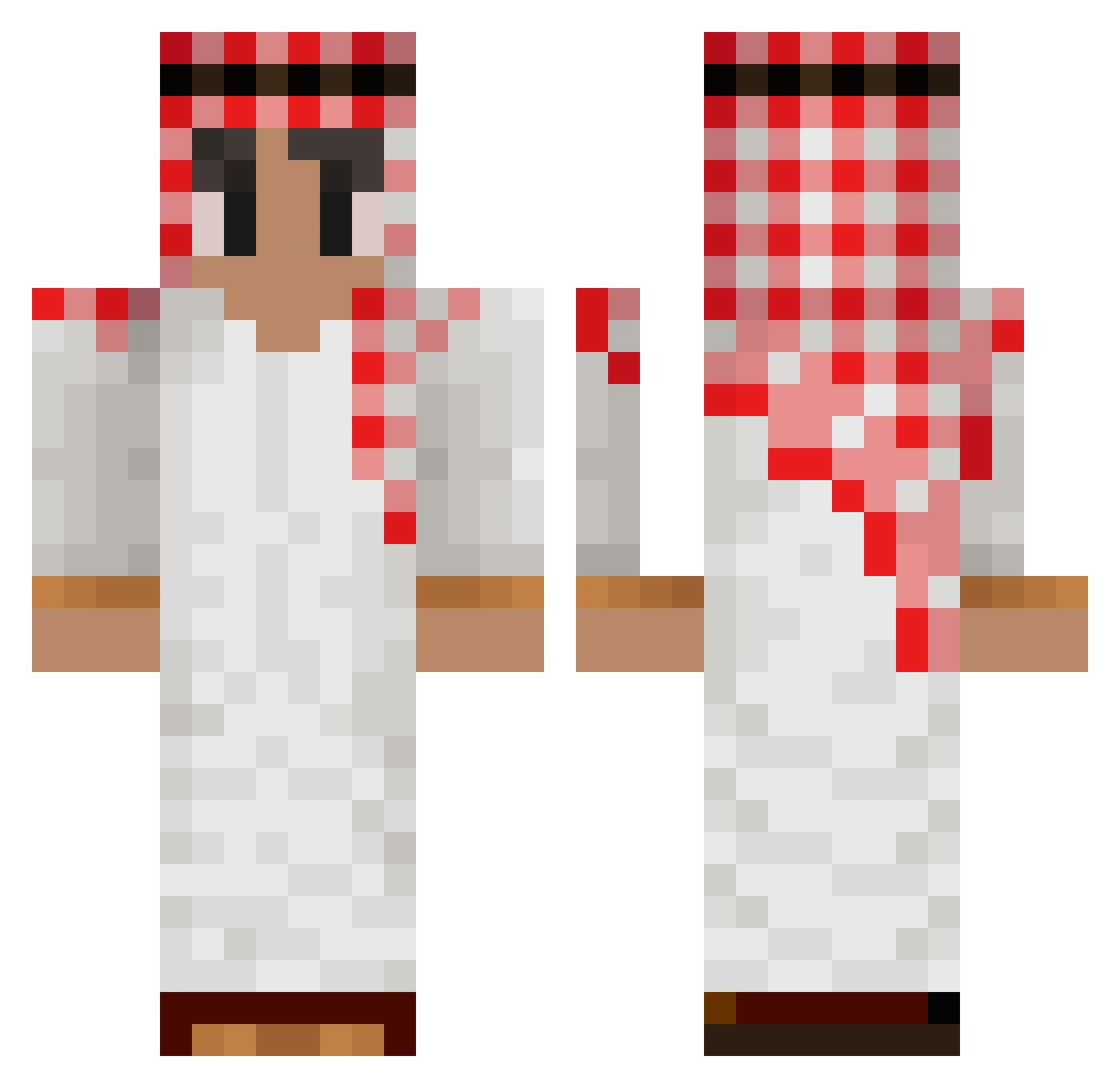 Arvis0 Minecraft skin, front and back view