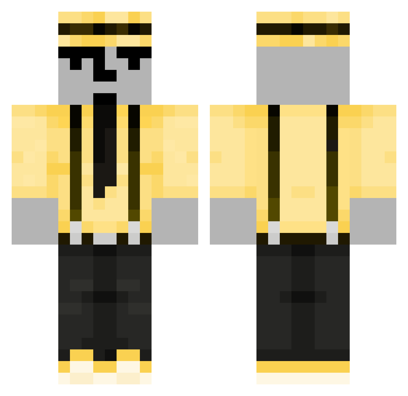 Qndres Minecraft skin, front and back view