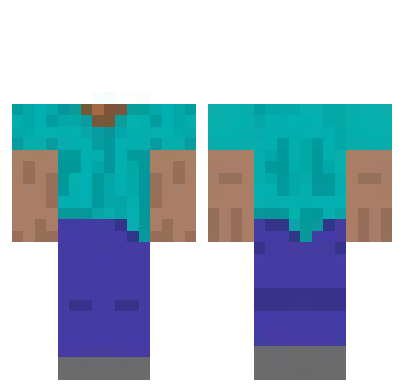 trueeangell Minecraft skin, front and back view