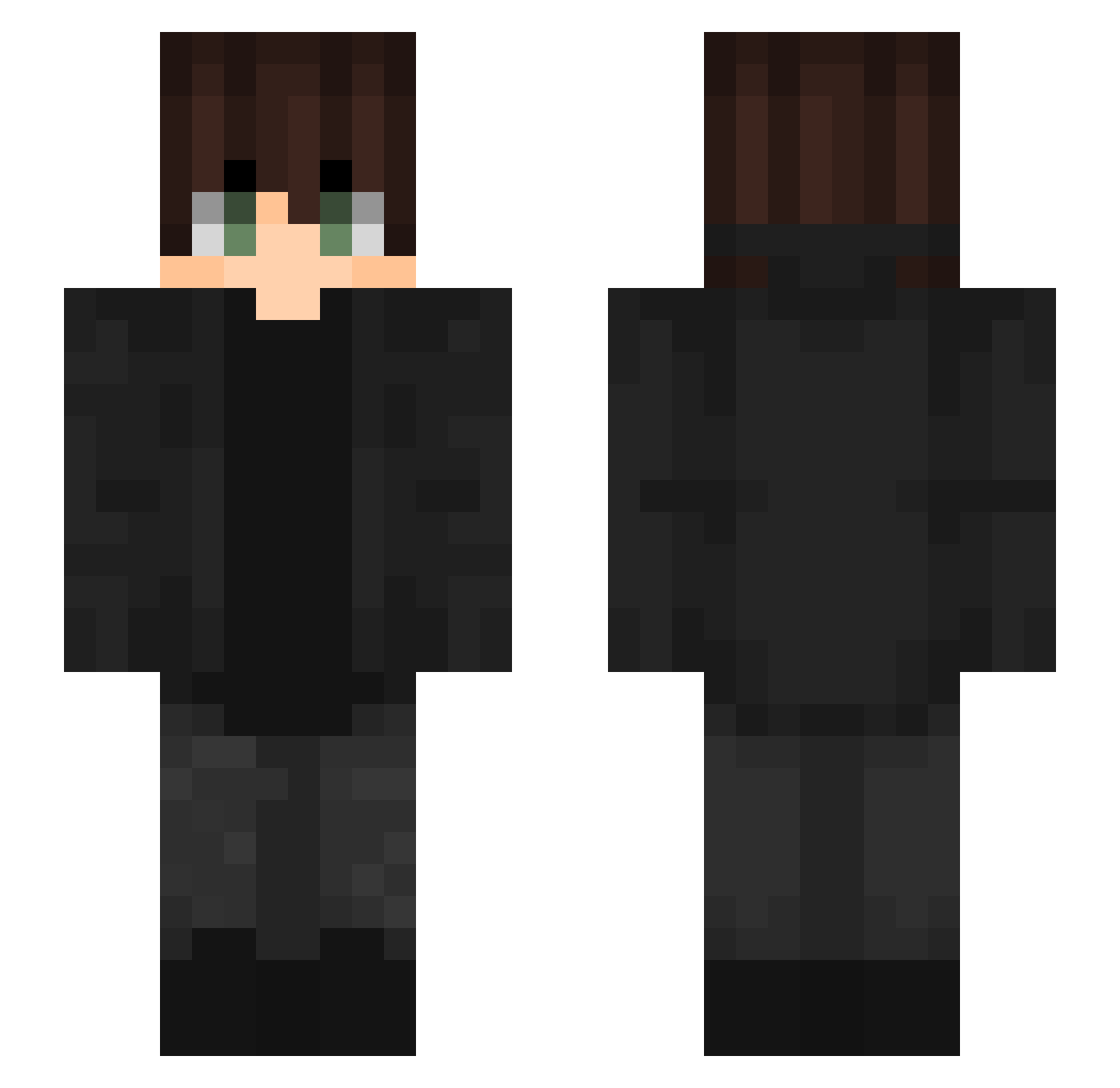 Vaniok Minecraft skin, front and back view