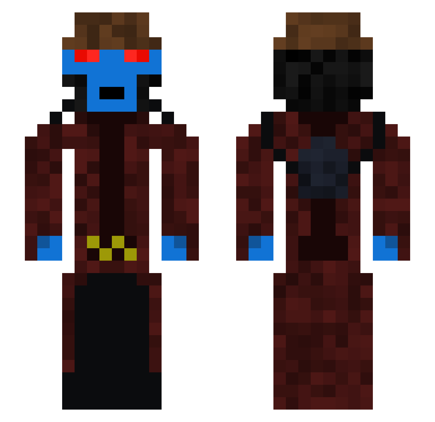 waccakaka Minecraft skin, front and back view