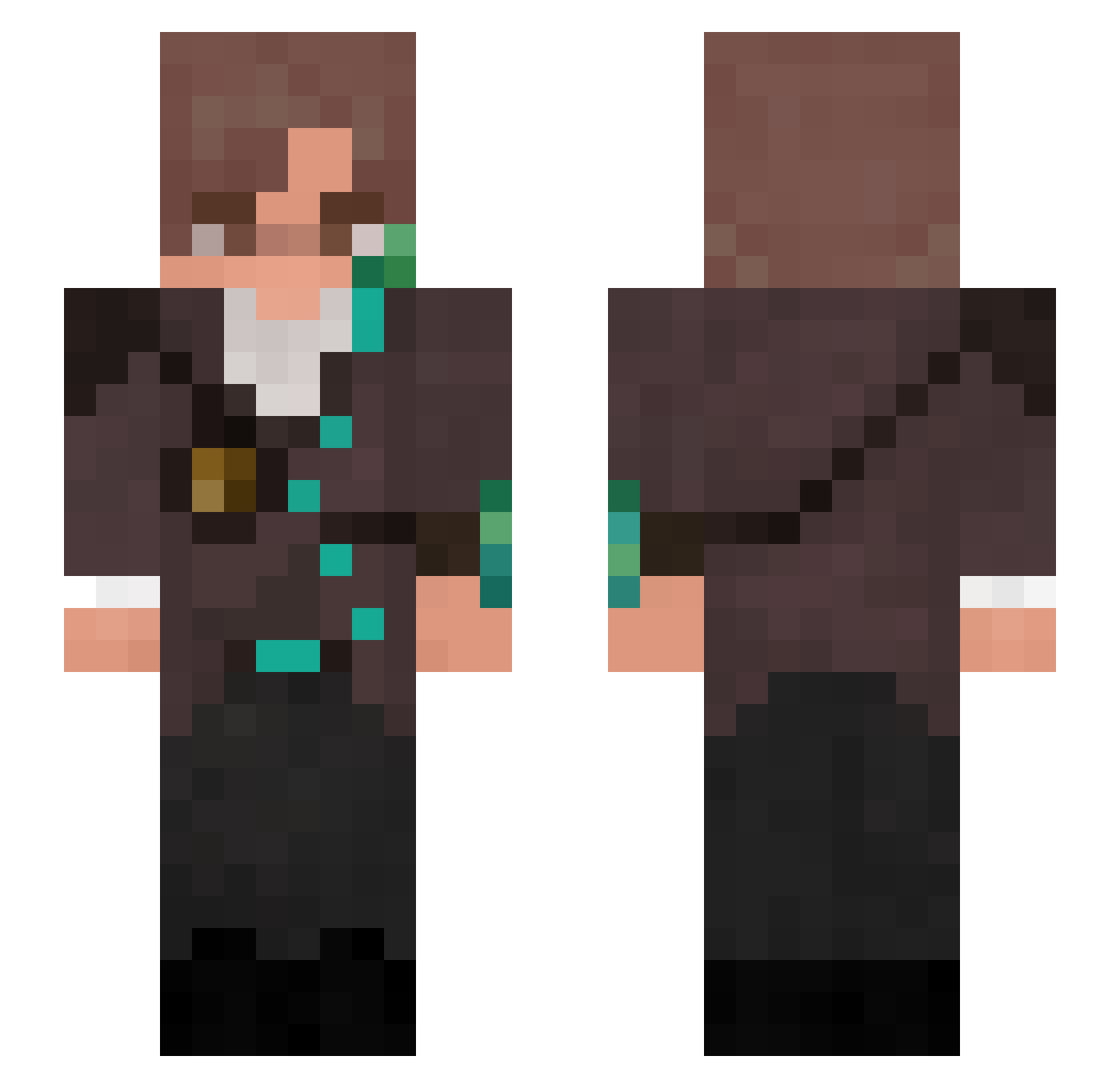 xanicorr Minecraft skin, front and back view