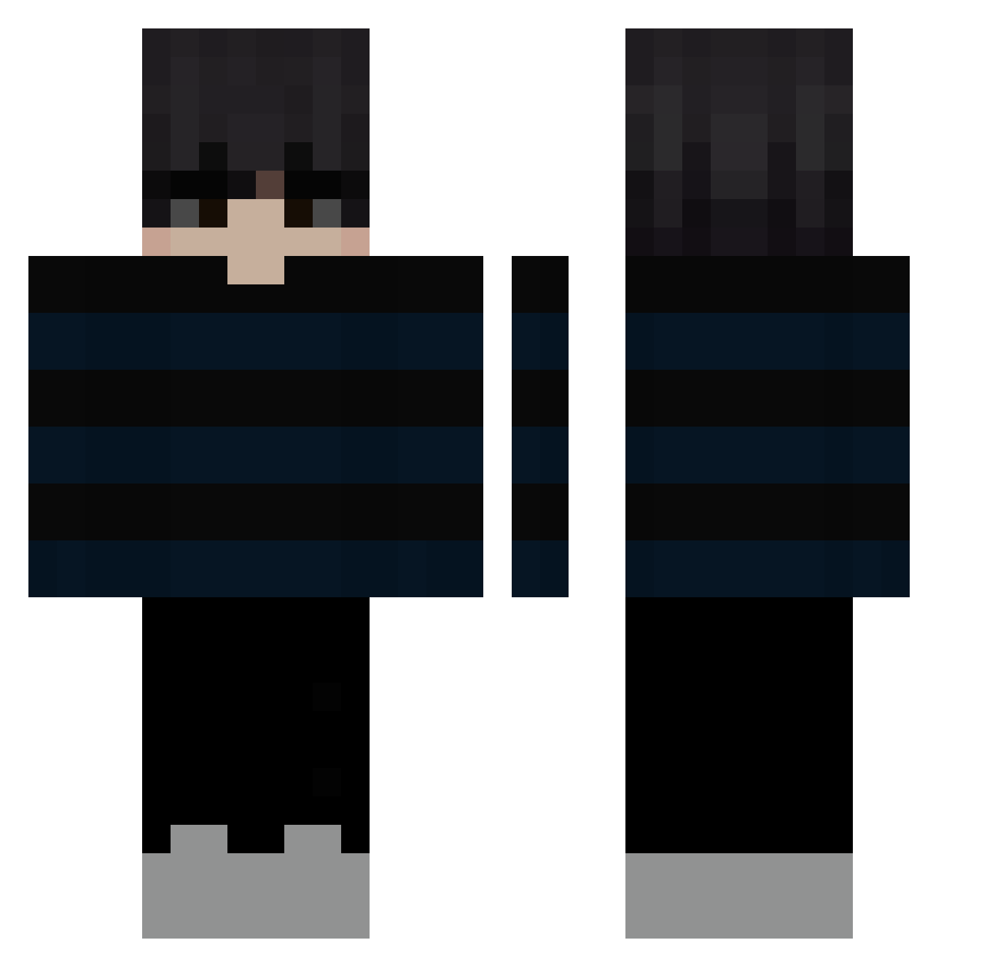 RainbowBro_YT Minecraft skin, front and back view