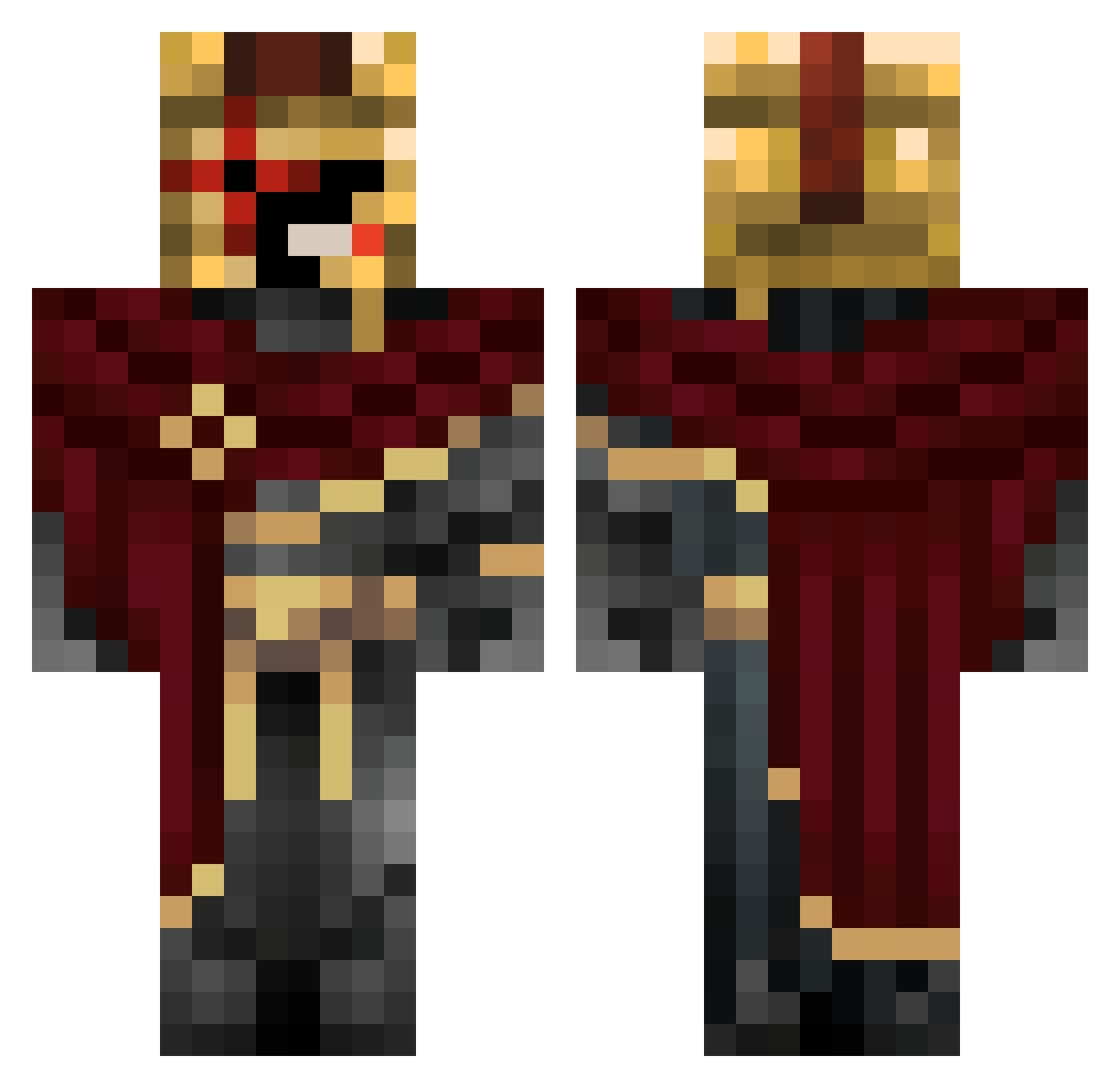 Ryan_Creeper Minecraft skin, front and back view