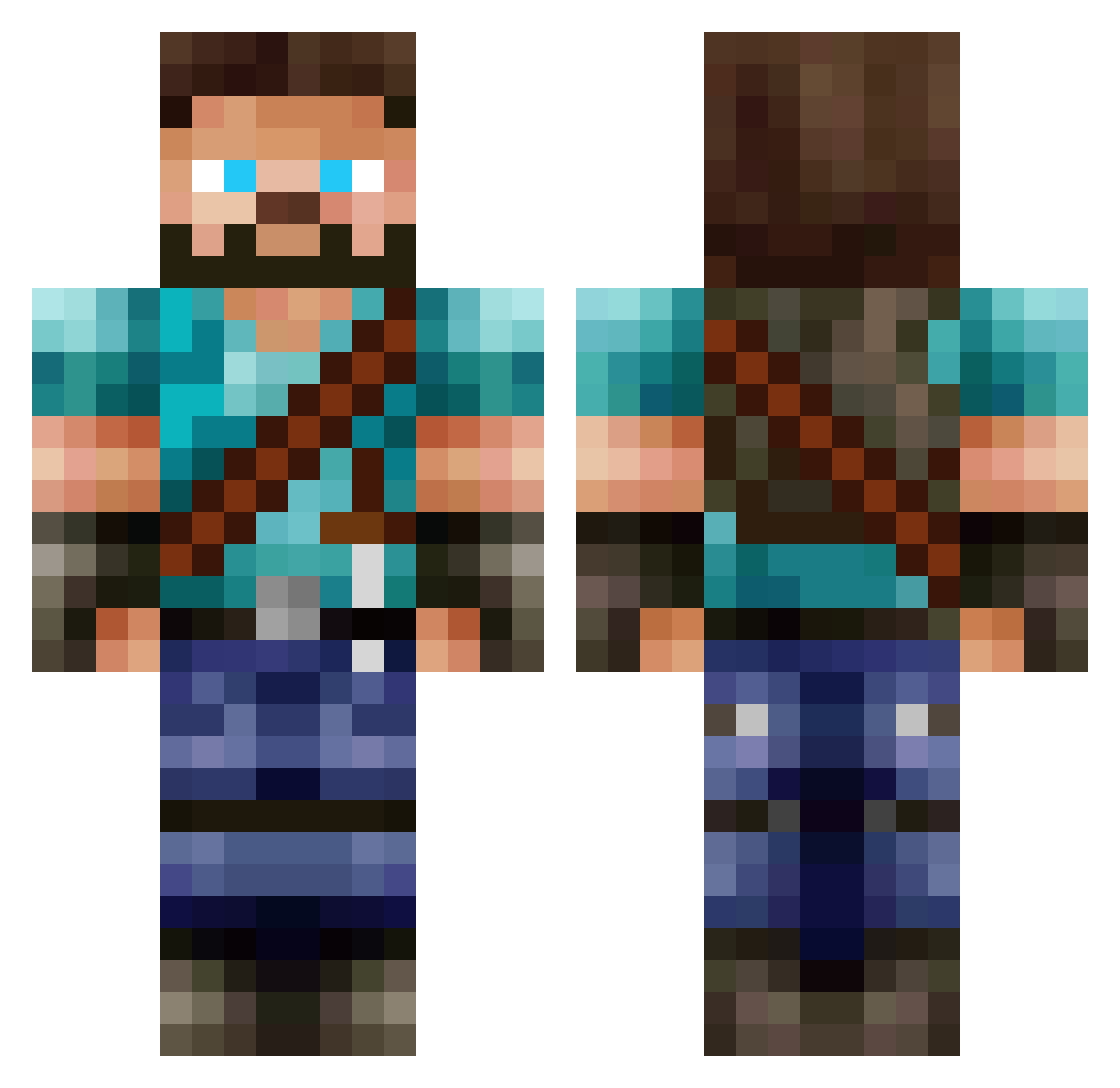 shellie Minecraft skin, front and back view