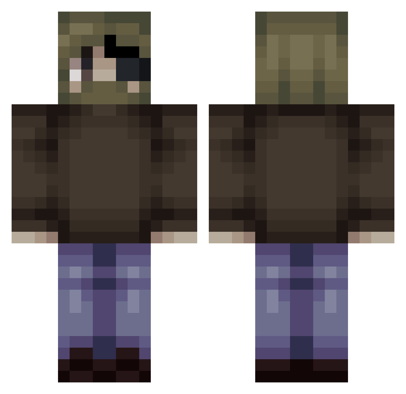 Puddelbob_ Minecraft skin, front and back view