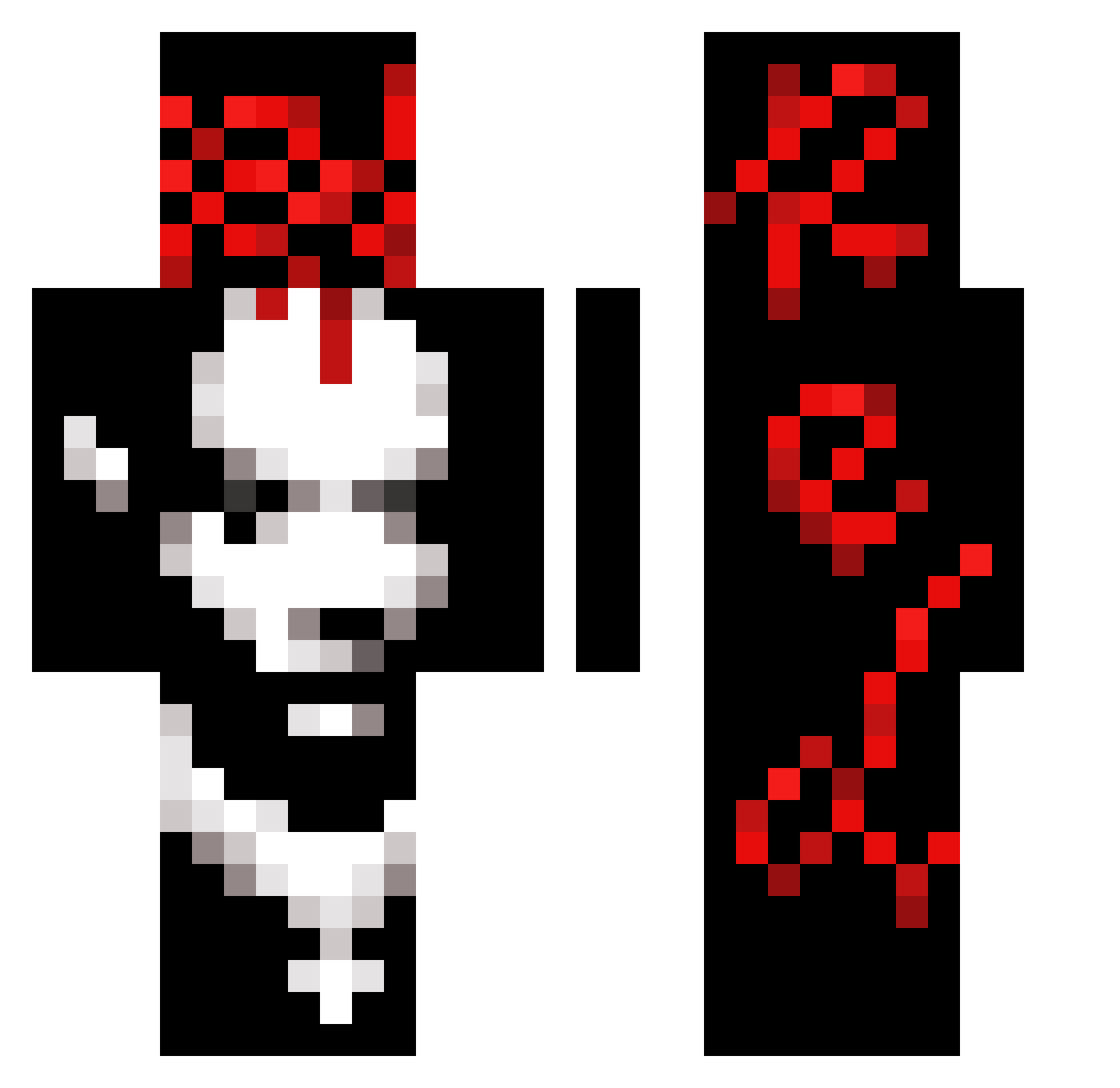 Zlro Minecraft skin, front and back view