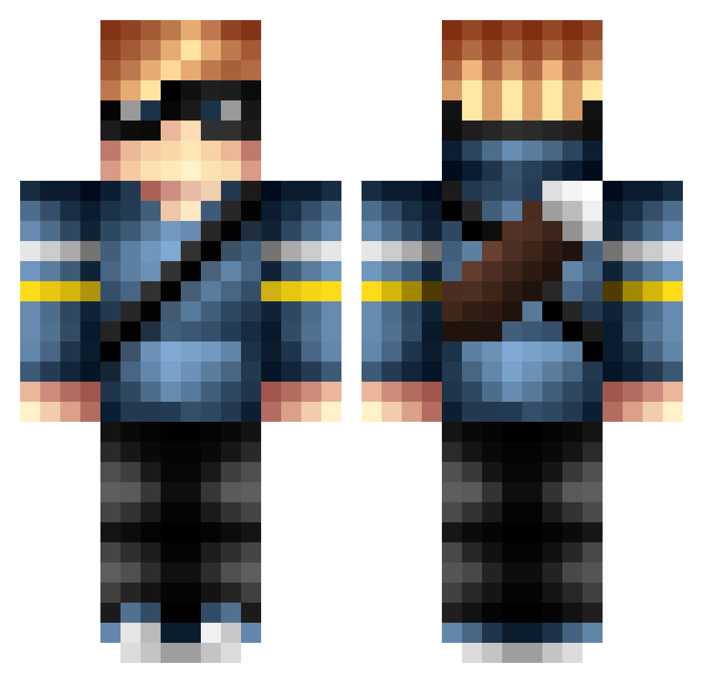 iBaySincap Minecraft skin, front and back view