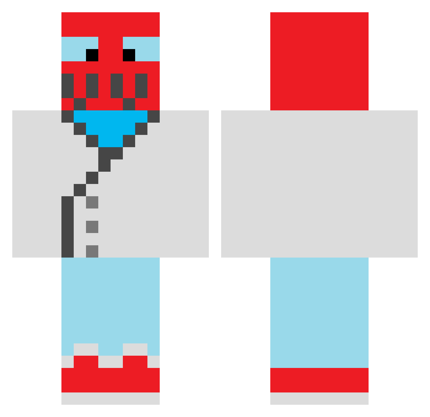 calathus Minecraft skin, front and back view
