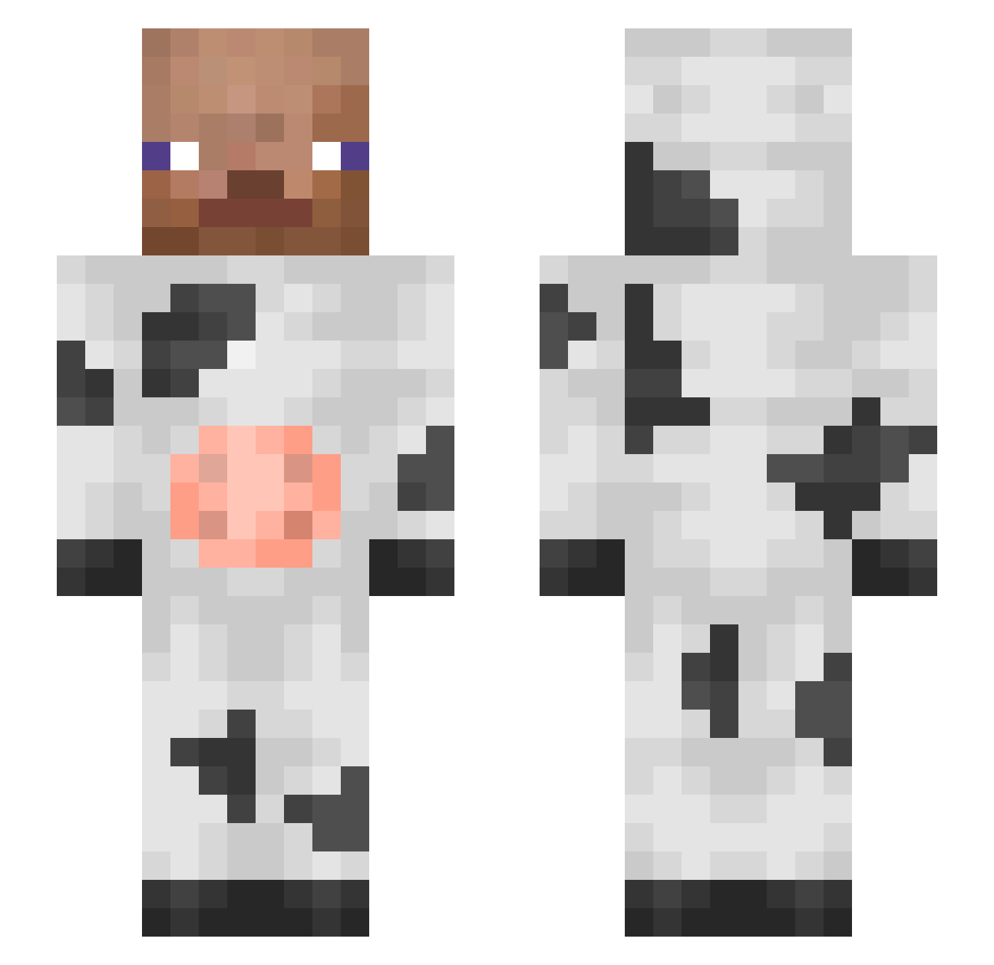 Zeitnotbaba Minecraft skin, front and back view