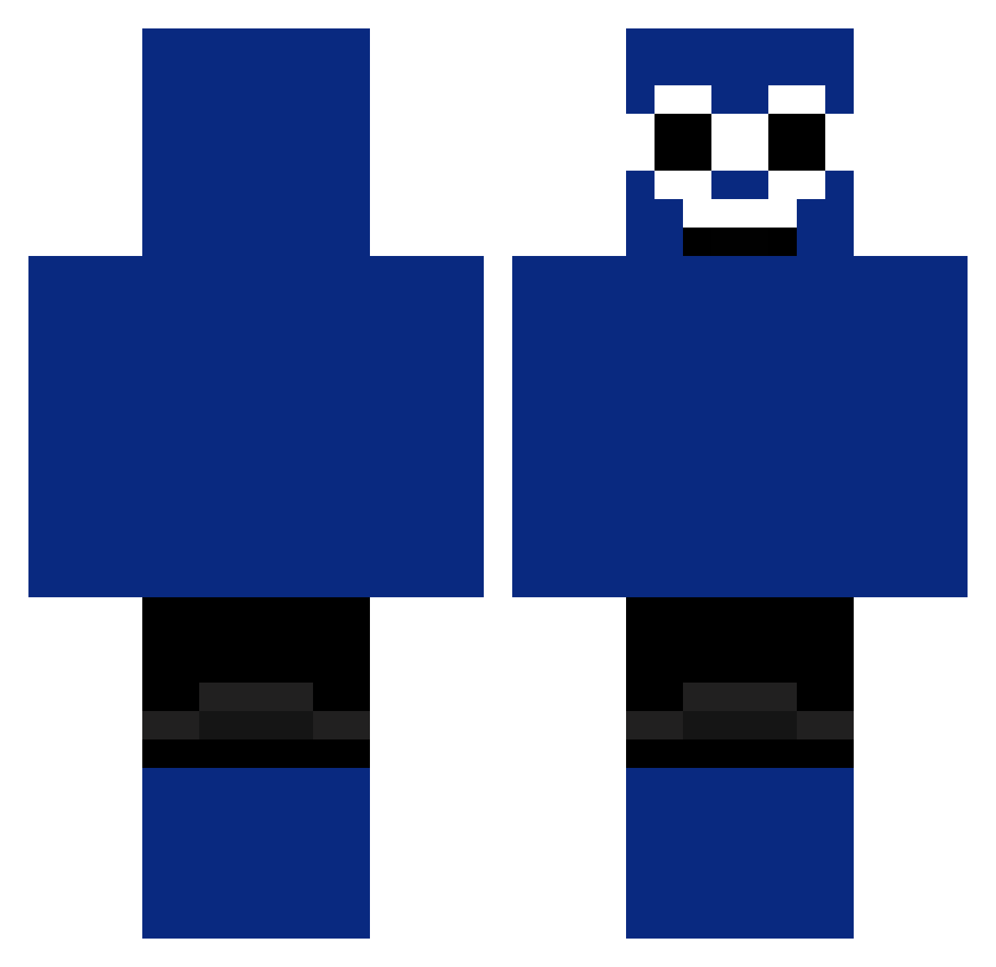 WhoopsICrashed Minecraft skin, front and back view