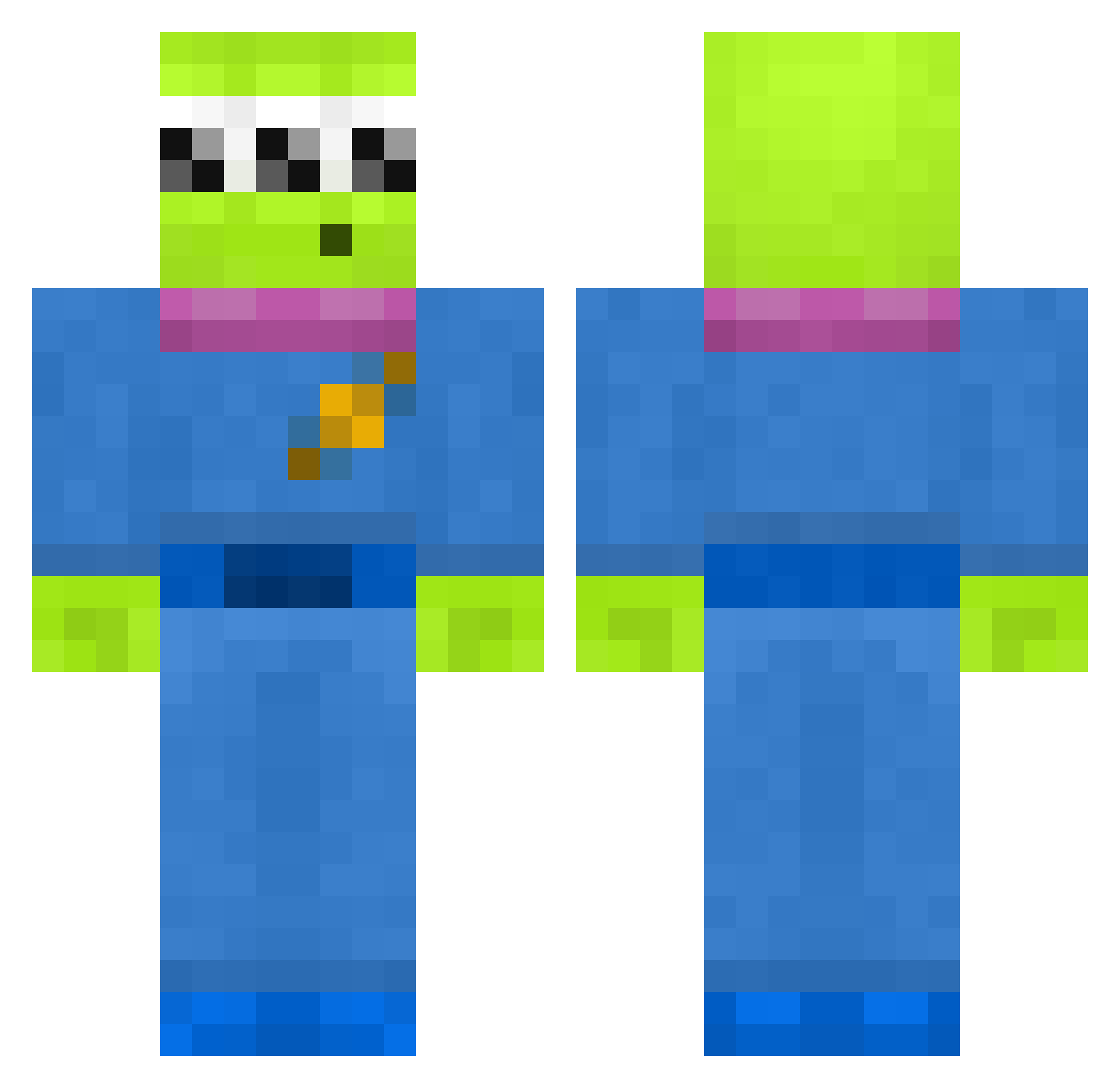 RobRG Minecraft skin, front and back view