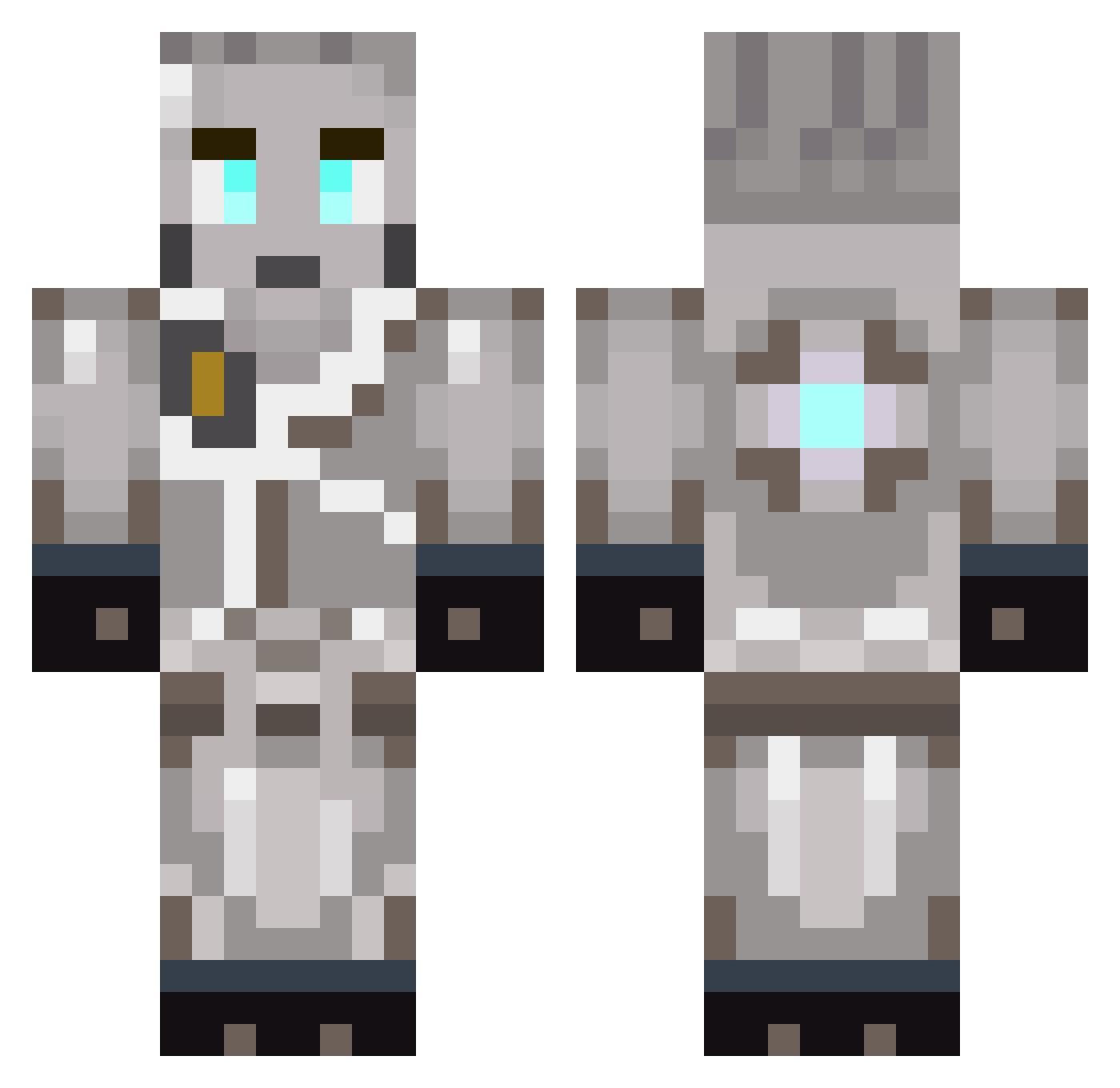 W01F9U93 Minecraft skin, front and back view