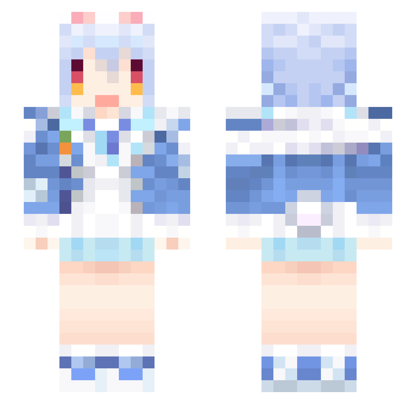 Maguro_yade Minecraft skin, front and back view