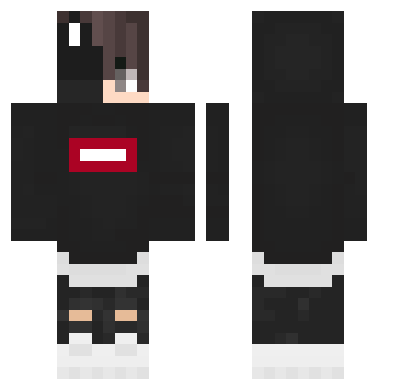 Multicultural Minecraft skin, front and back view