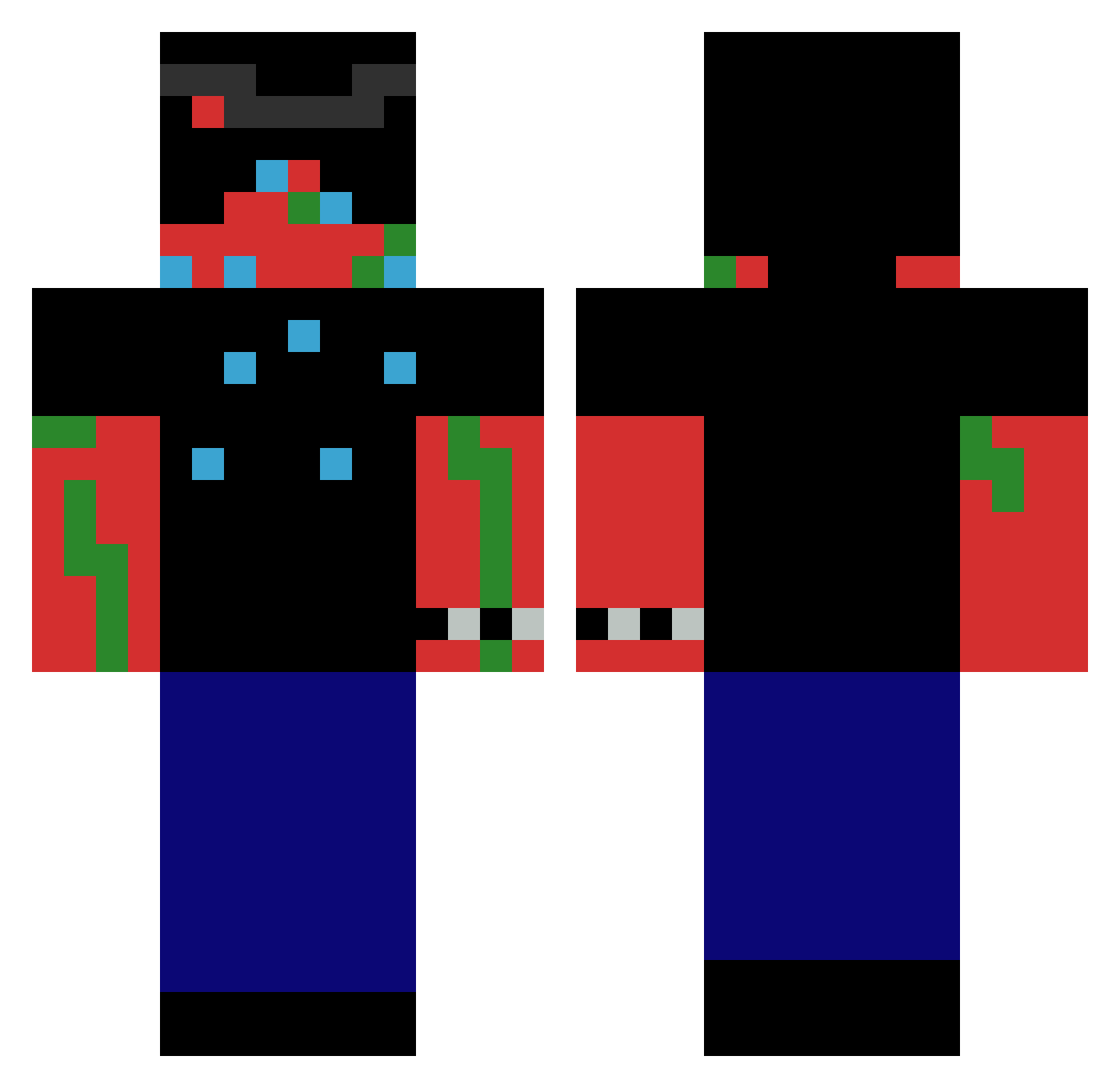 Kreythoz Minecraft skin, front and back view