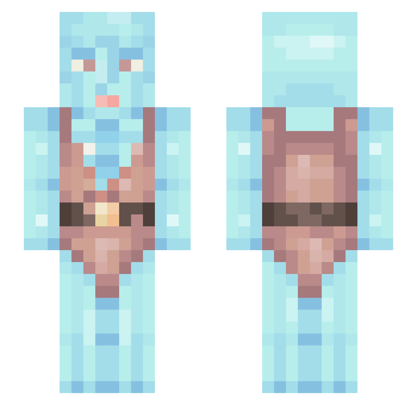 wikens Minecraft skin, front and back view