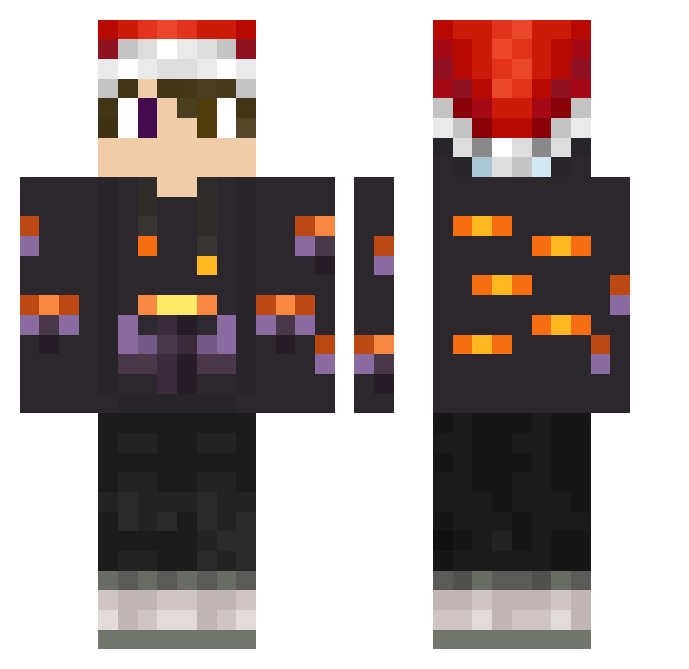 fortnitekebab Minecraft skin, front and back view