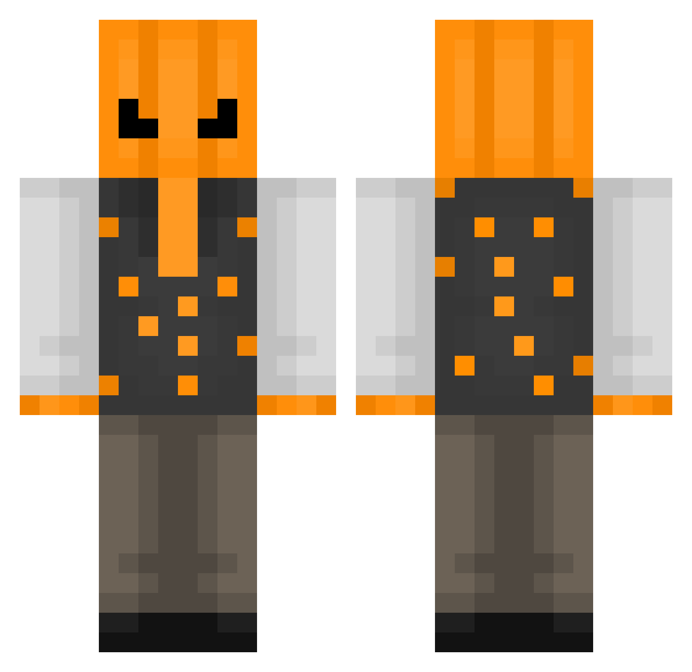 Sleuth_ Minecraft skin, front and back view